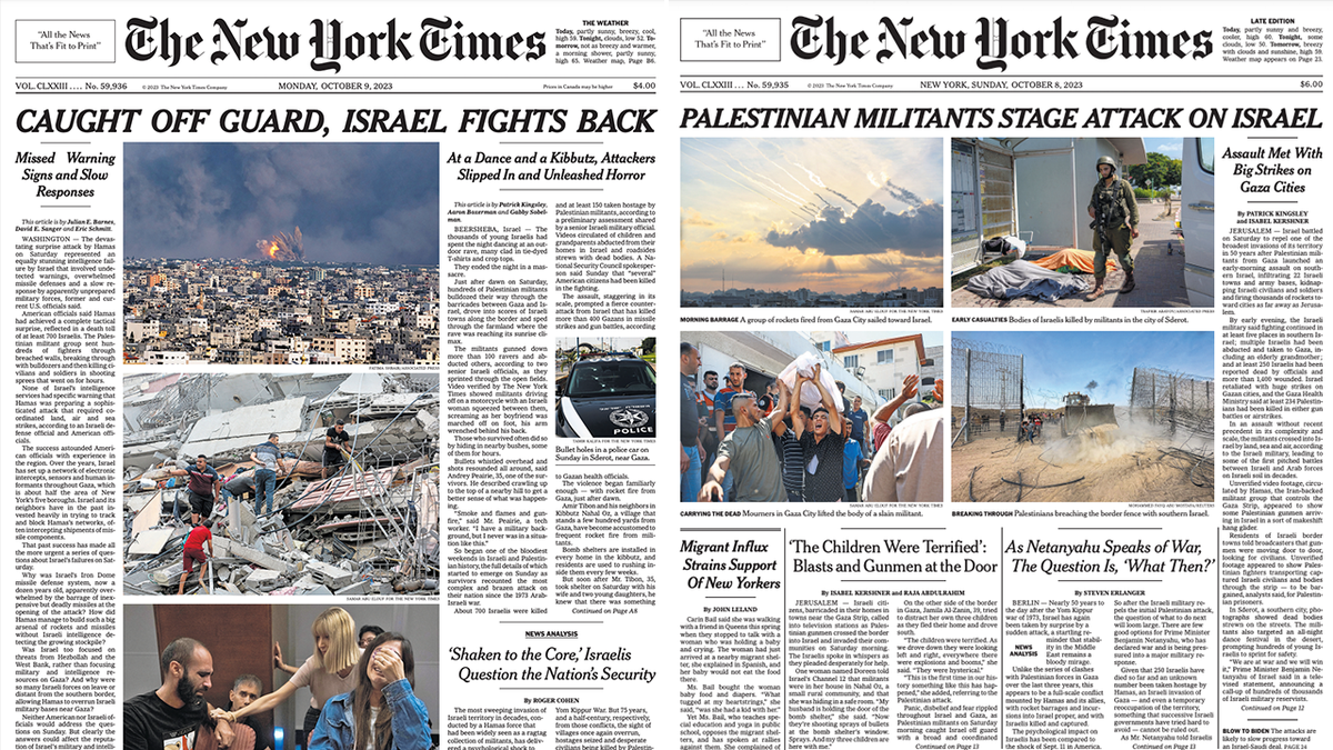 New York Times Israel covers