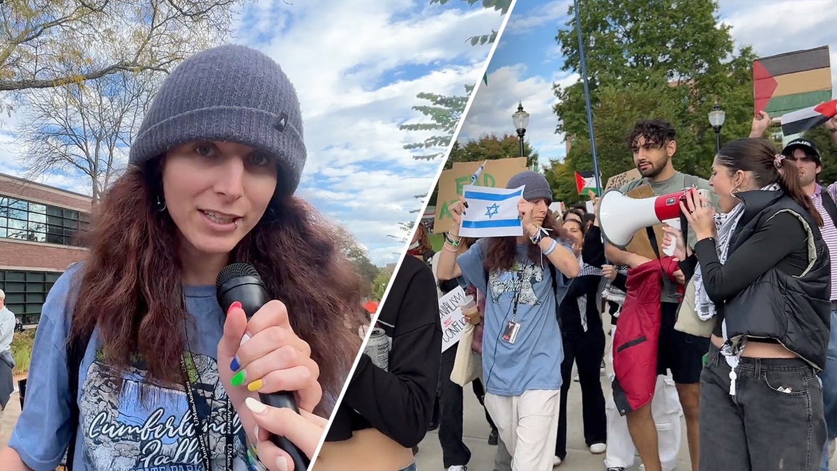 Jewish college student at protest