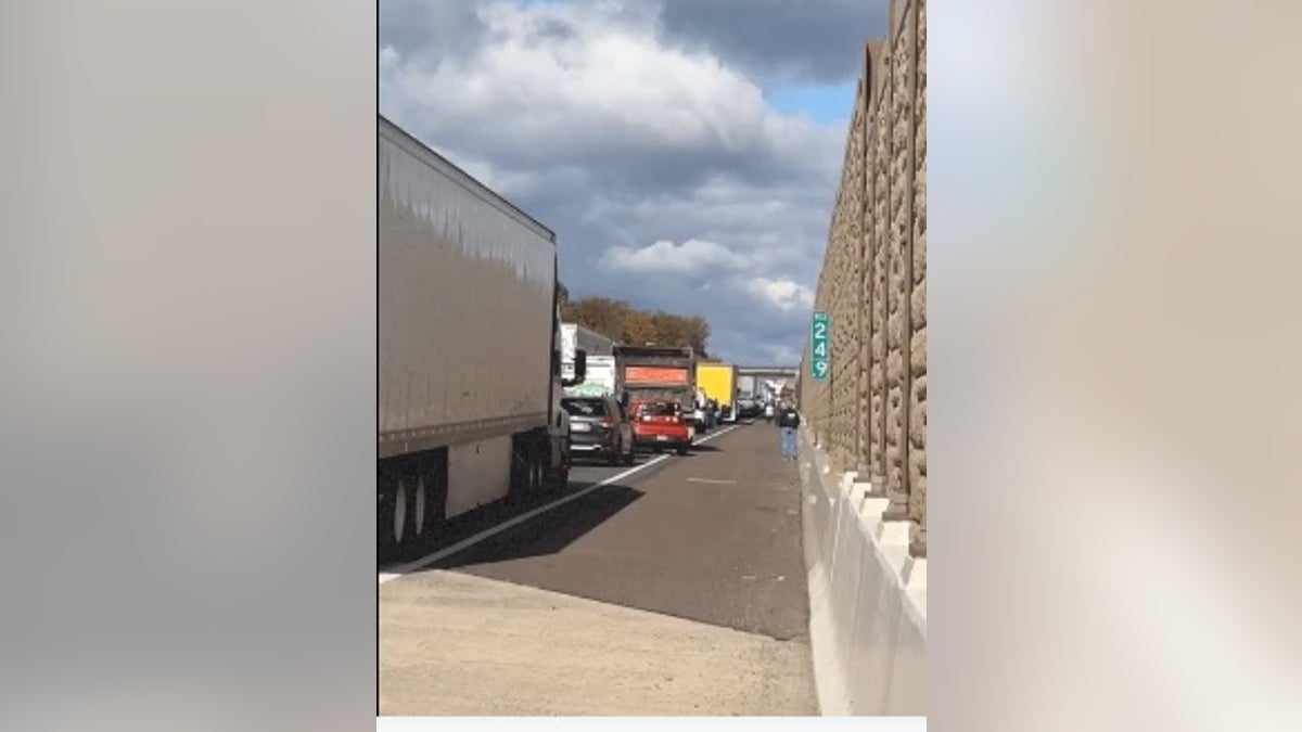 Miles of bumper-to-bumper standstill traffic