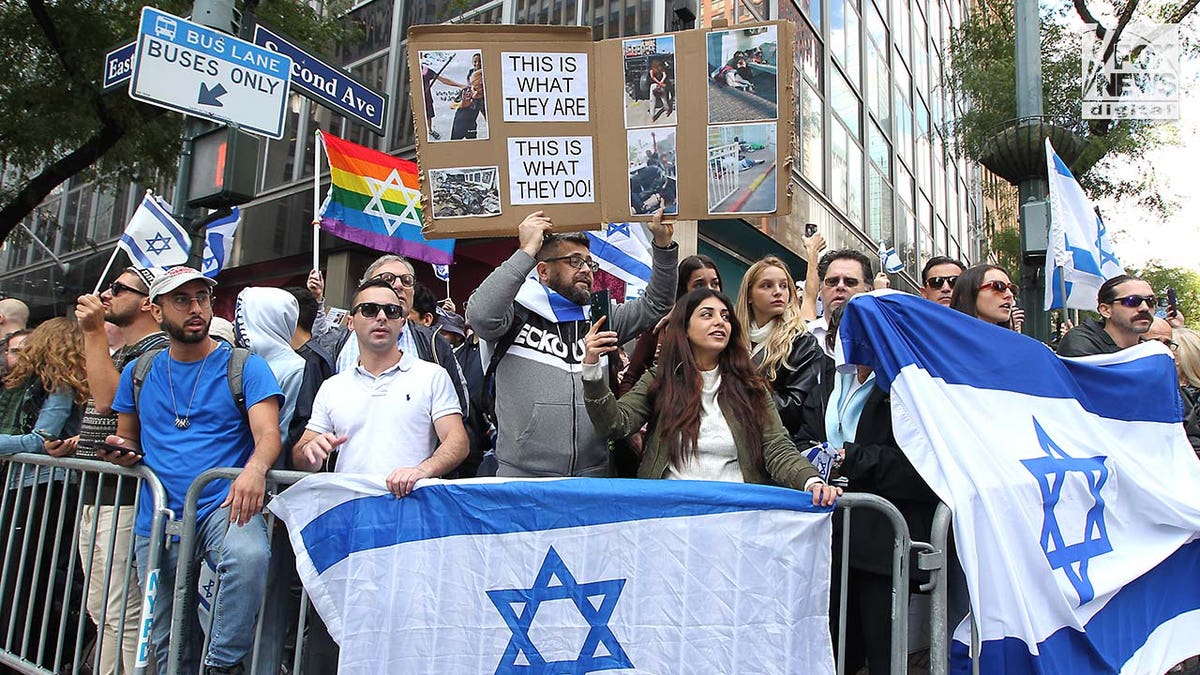 Demonstrators attend an "emergency rally for Gaza"