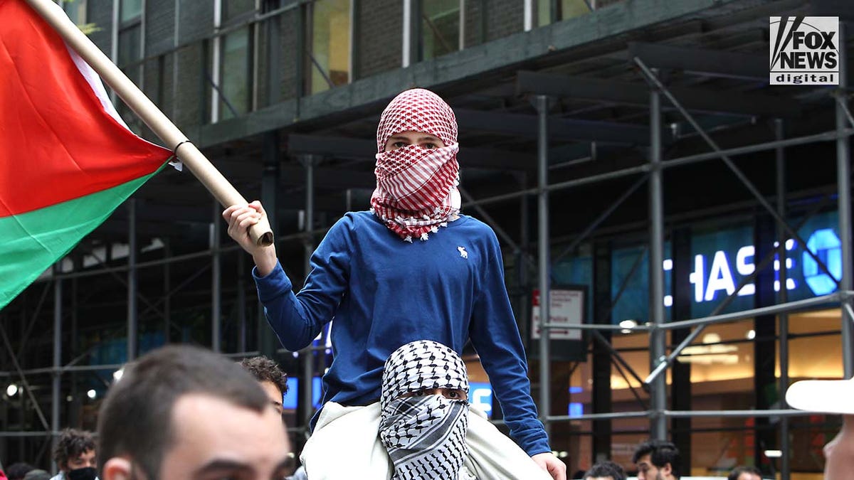 Demonstrators at a Gaza rally