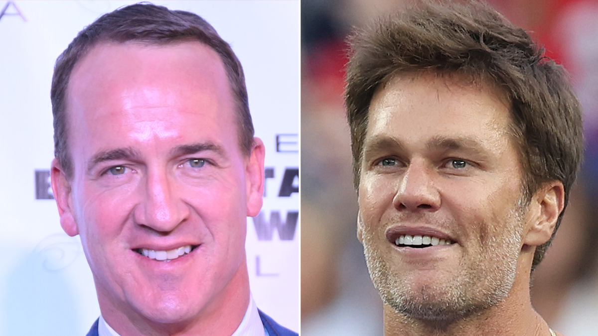 Peyton Manning and Tom Brady side by side