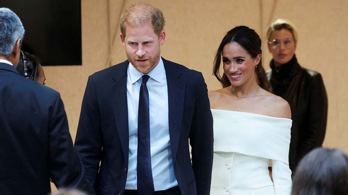 Prince Harry and Meghan Markle arrive at an event in New York City