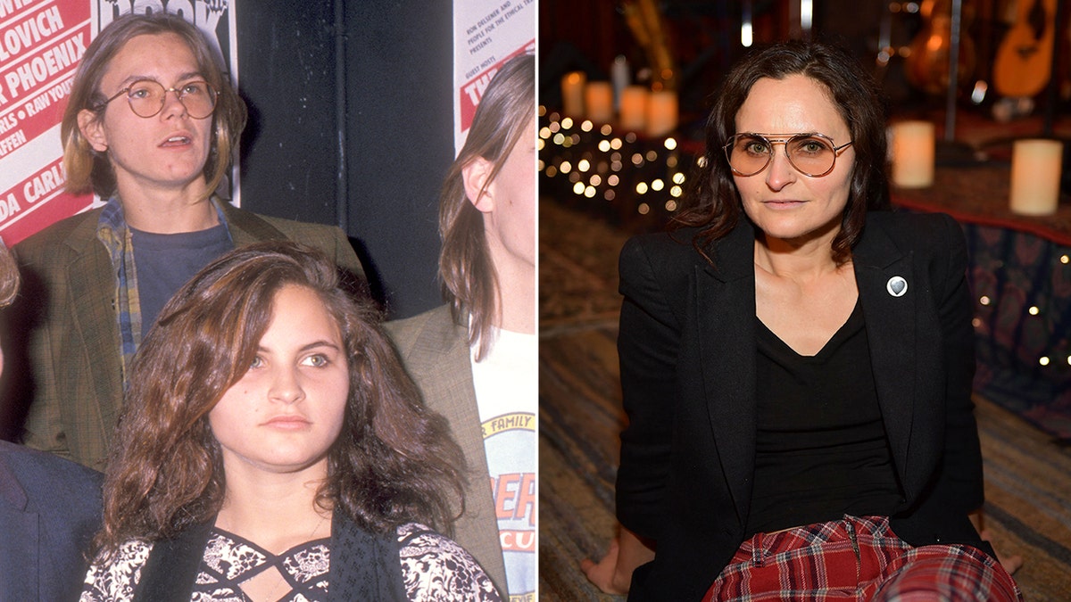 Rain Phoenix, with River Phoenix in 1989, and in 2018 at the release party for her album, "River," dedicated to her brother.