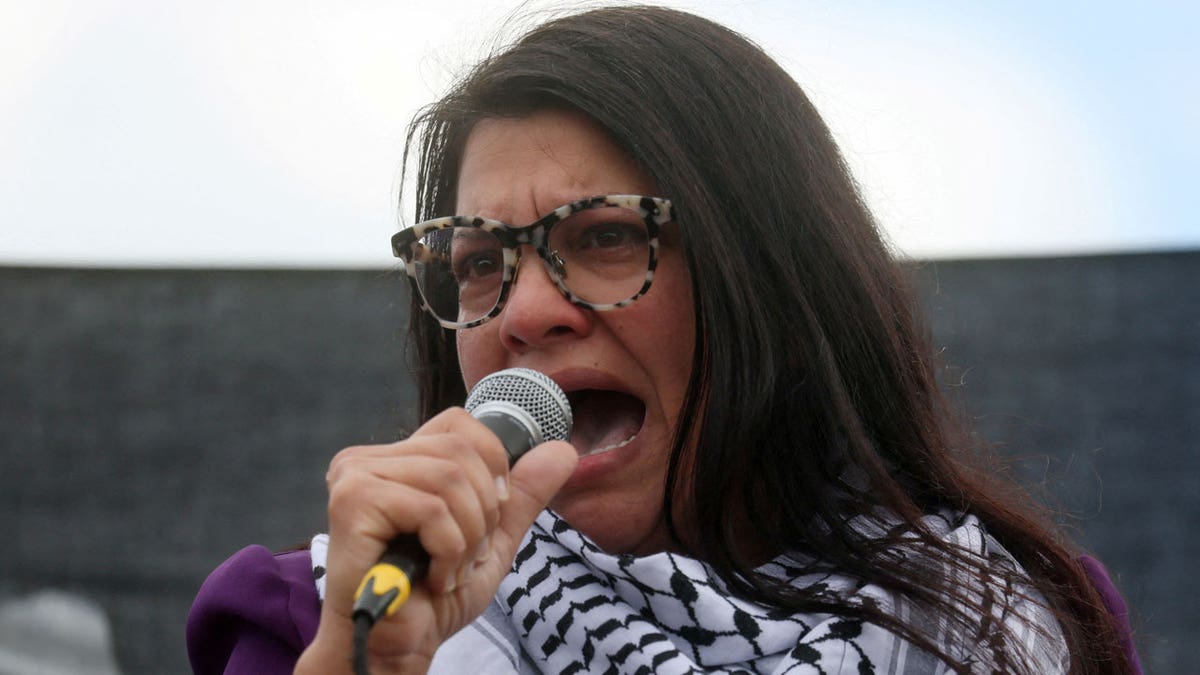 Rashida Tlaib at protest