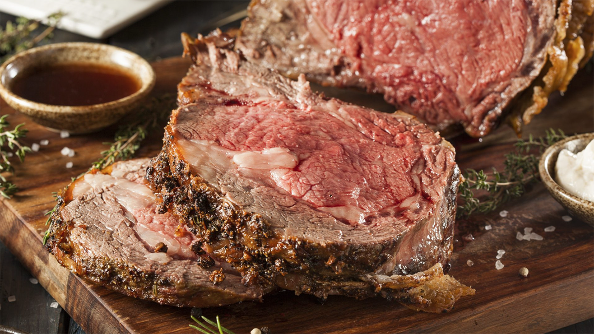 Chef Irvine's rib roast recipe serves five people and includes minimal ingredients. Its cook time is roughly an hour and a half. 