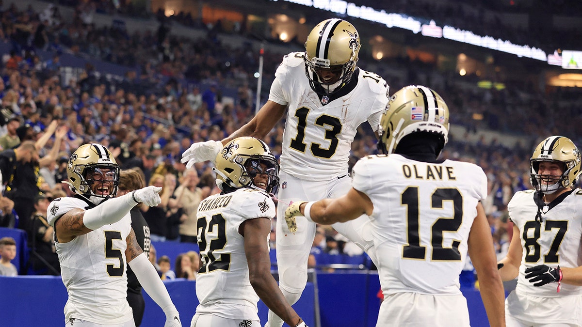 Saints celebrate touchdown