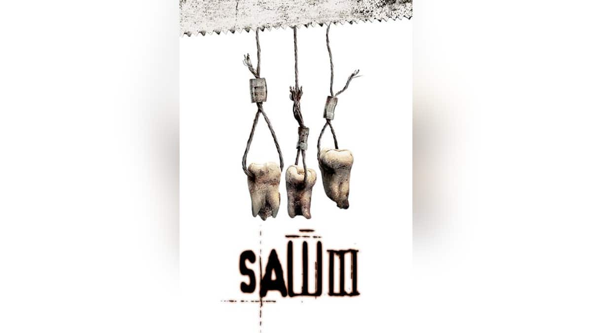 Saw III poster with teeth
