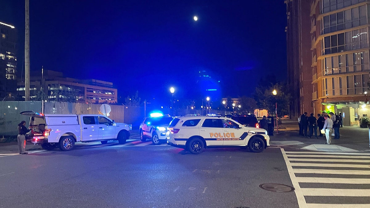 Police vehicles on street in Washington DC