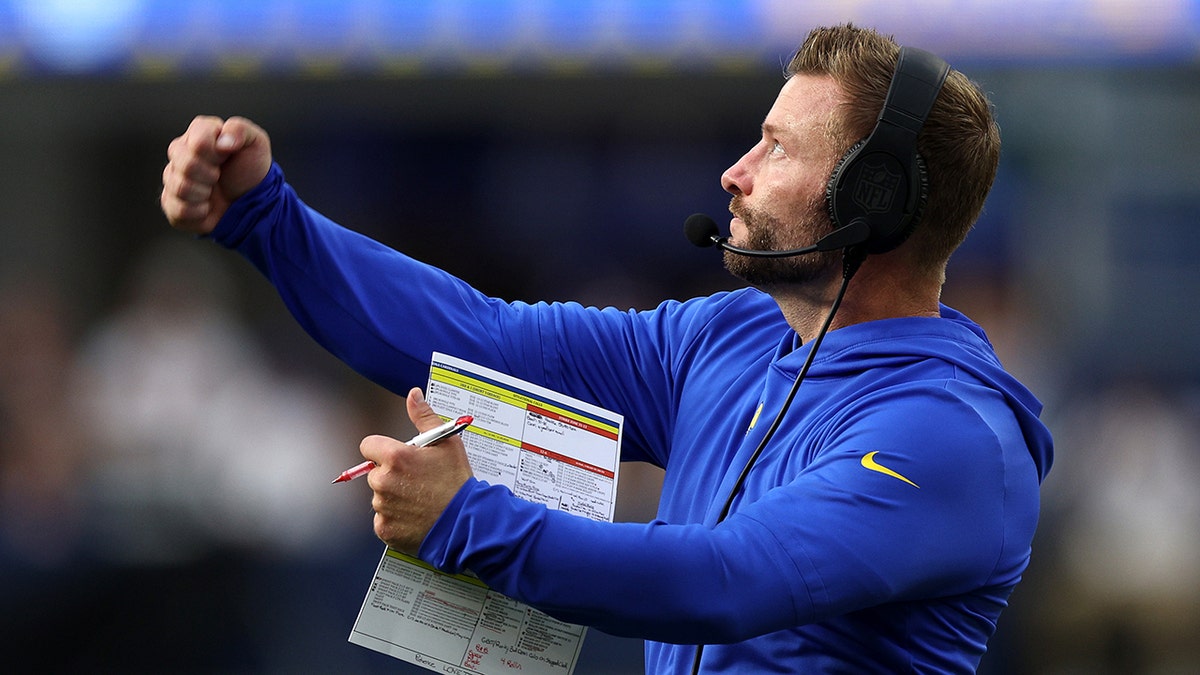 Sean McVay reacts to play