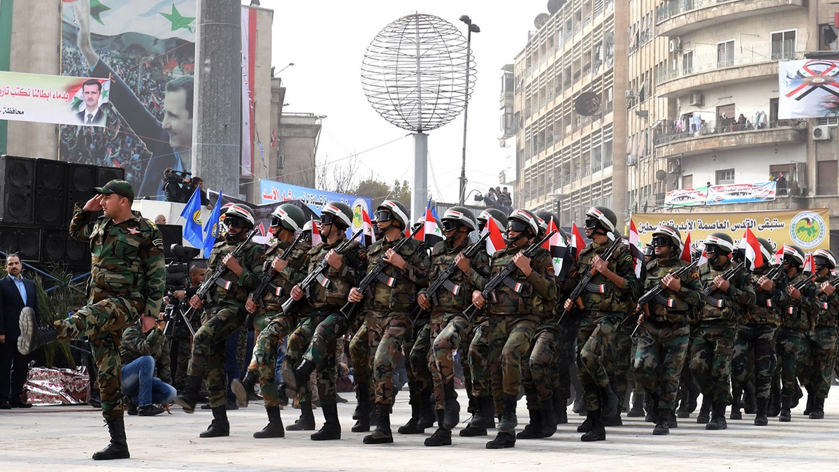 Syria military parade in Aleppo