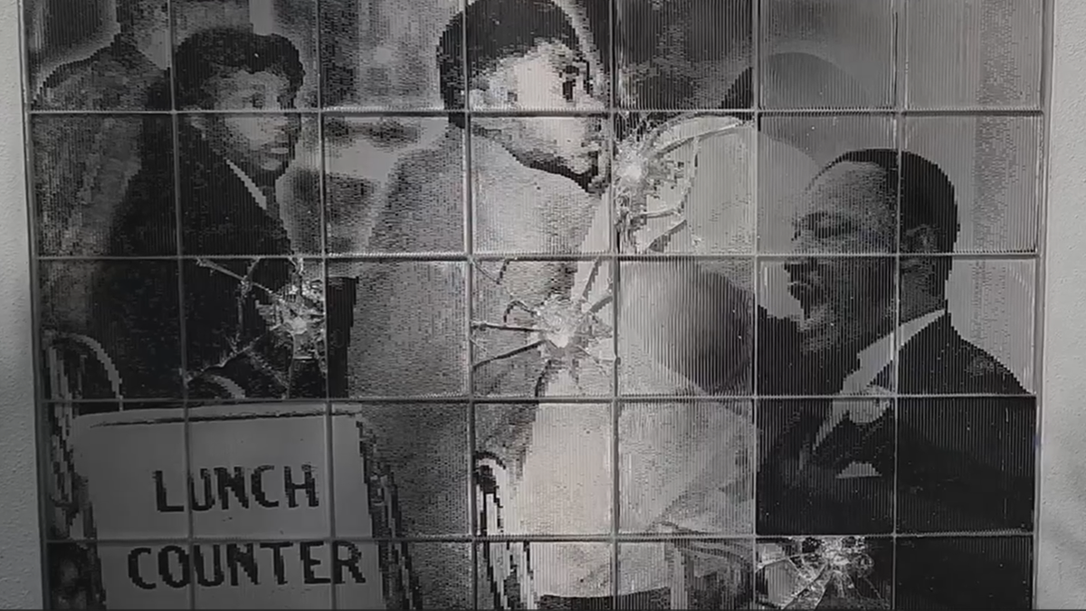 Vandalized artwork in Tampa, Florida