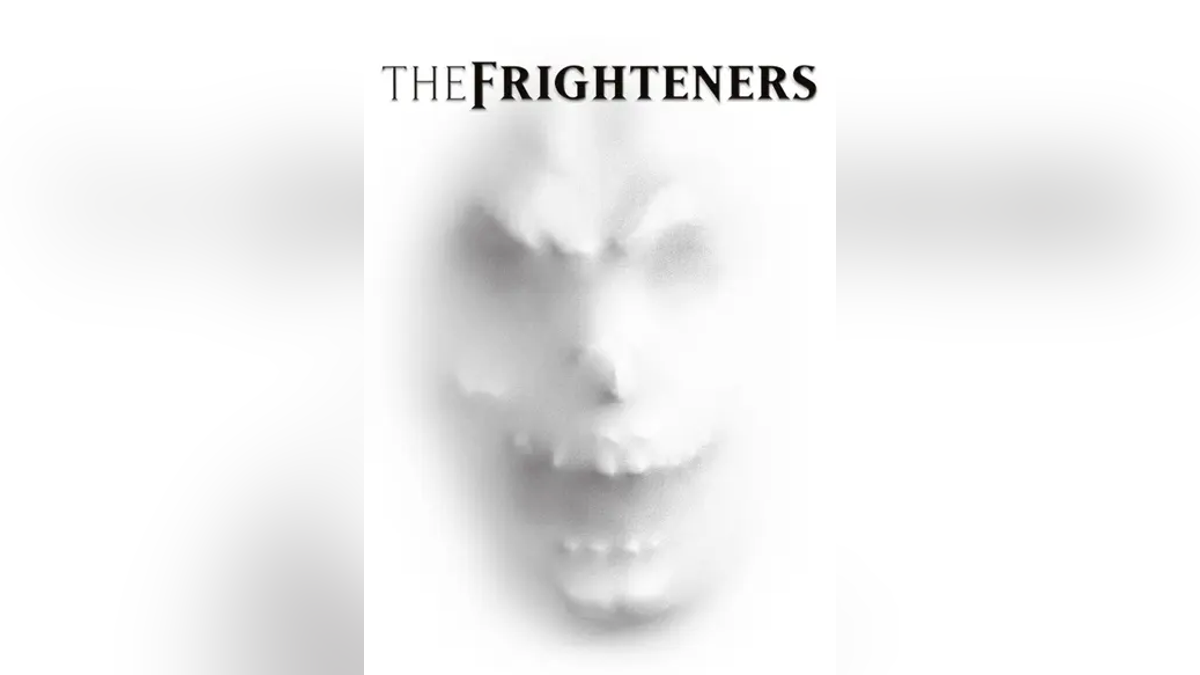 Movie poster with white monster face and "The Frighteners" text