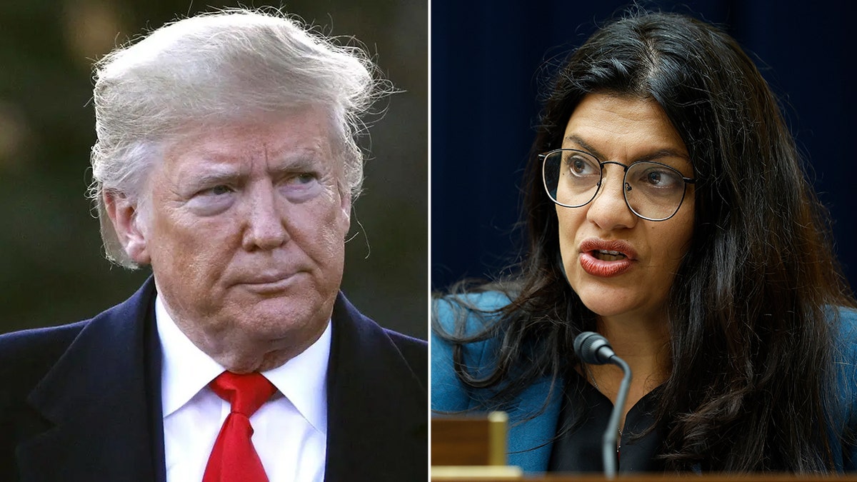 President Trump, the left; Representative Tlaib, right