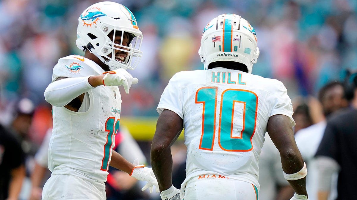 Jaylen Waddle and Tyreek Hill
