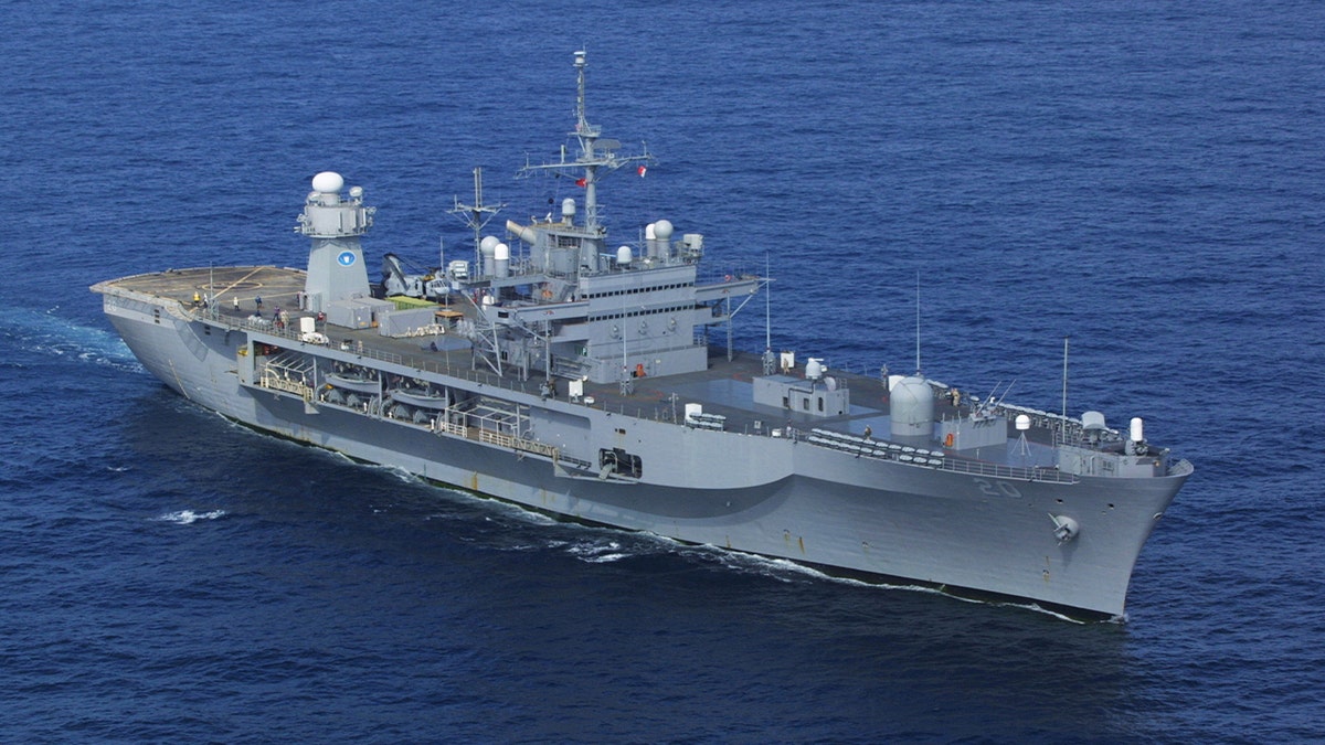 U.S. 6th Fleet Blue Ridge-class command and control ship USS Mount Whitney