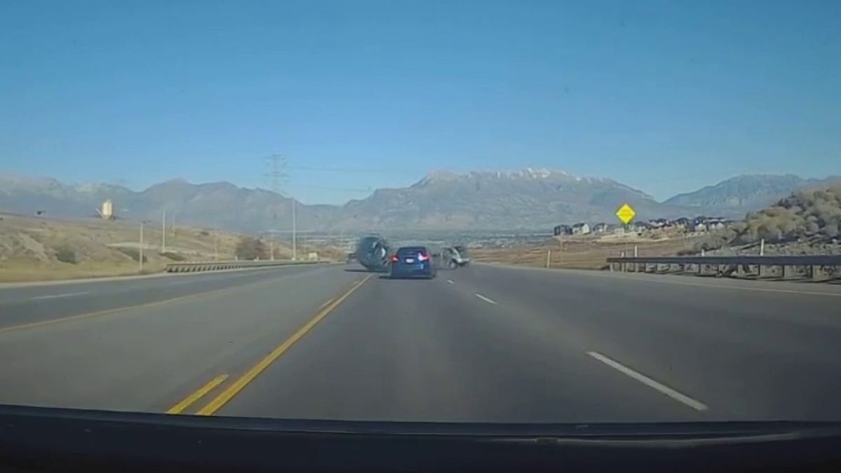 Utah car accident, misses second vehicle