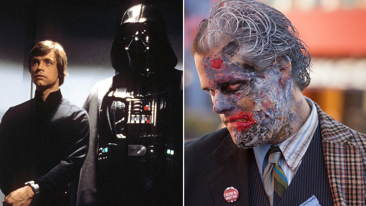 Darth Vader in Star Wars and Two Face in Batman