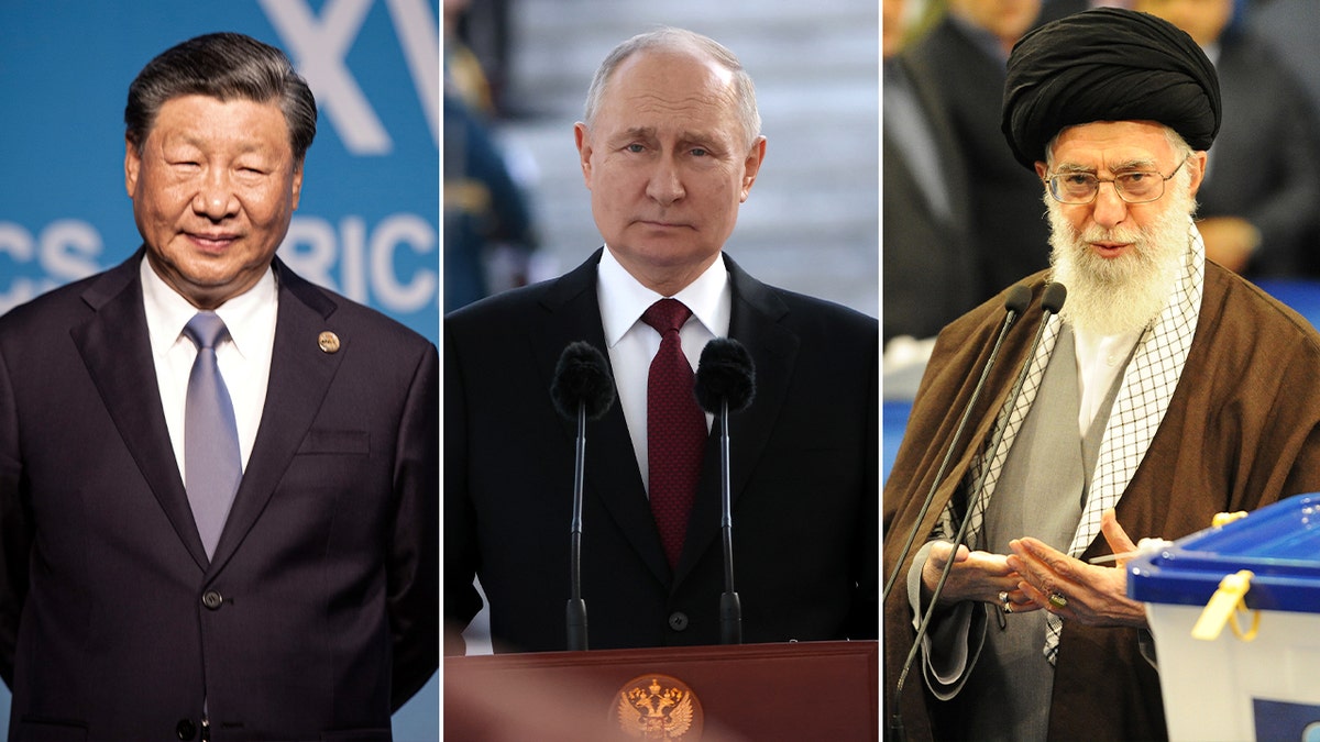 left to right: China's Xi, Russia's Putin and Iran's Khamenei 