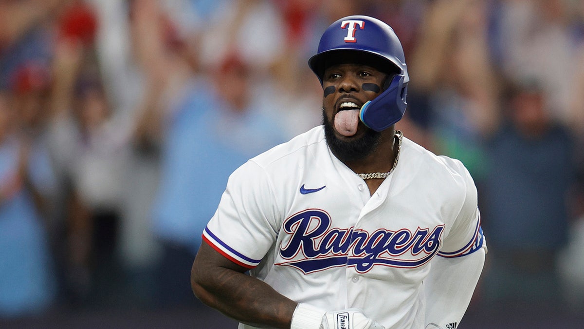 Adolis Garcia after home run