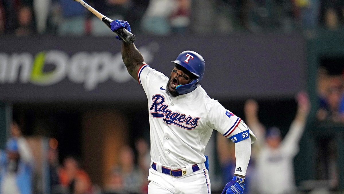 Rangers’ Adolis Garcia: Getting hit by pitch after home run ‘was not right’ 1 Adolis Garcia spikes bat