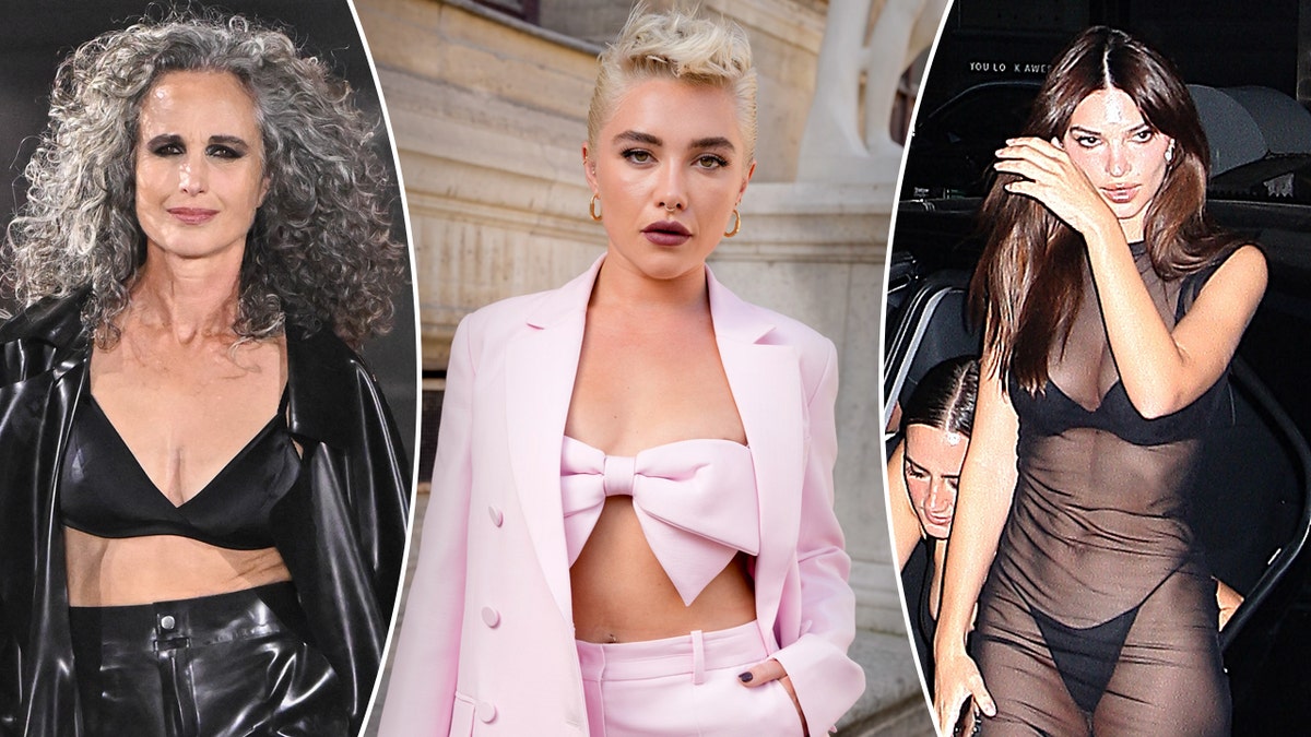 Andie MacDowell, Florence Pugh and Emily Ratajkowski embrace risqué  intimates as outerwear trend: PHOTOS | Fox News