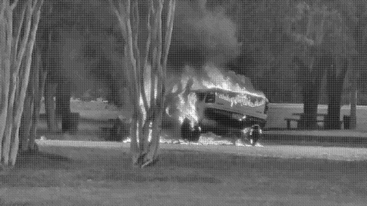 Brett Detamore's truck on fire