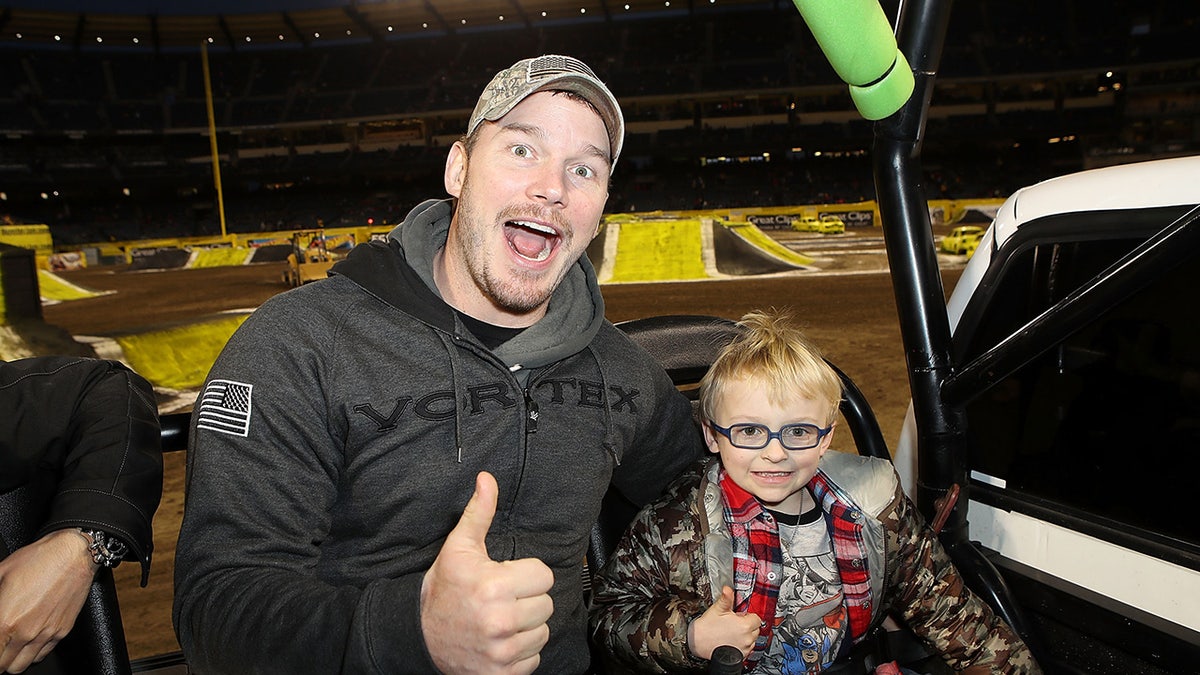 Chris Pratt con il figlio Jack 