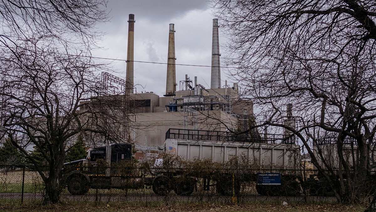 The shut-down DTE Energy River Rouge coal-fired power plant is pictured in River Rouge, Michigan, on April 19, 2022.