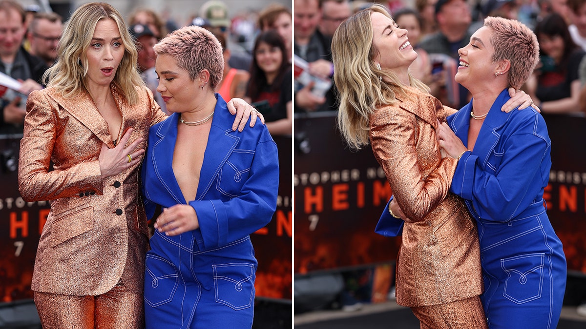 Emily Blunt and Florence Pugh at Oppenheimer premiere
