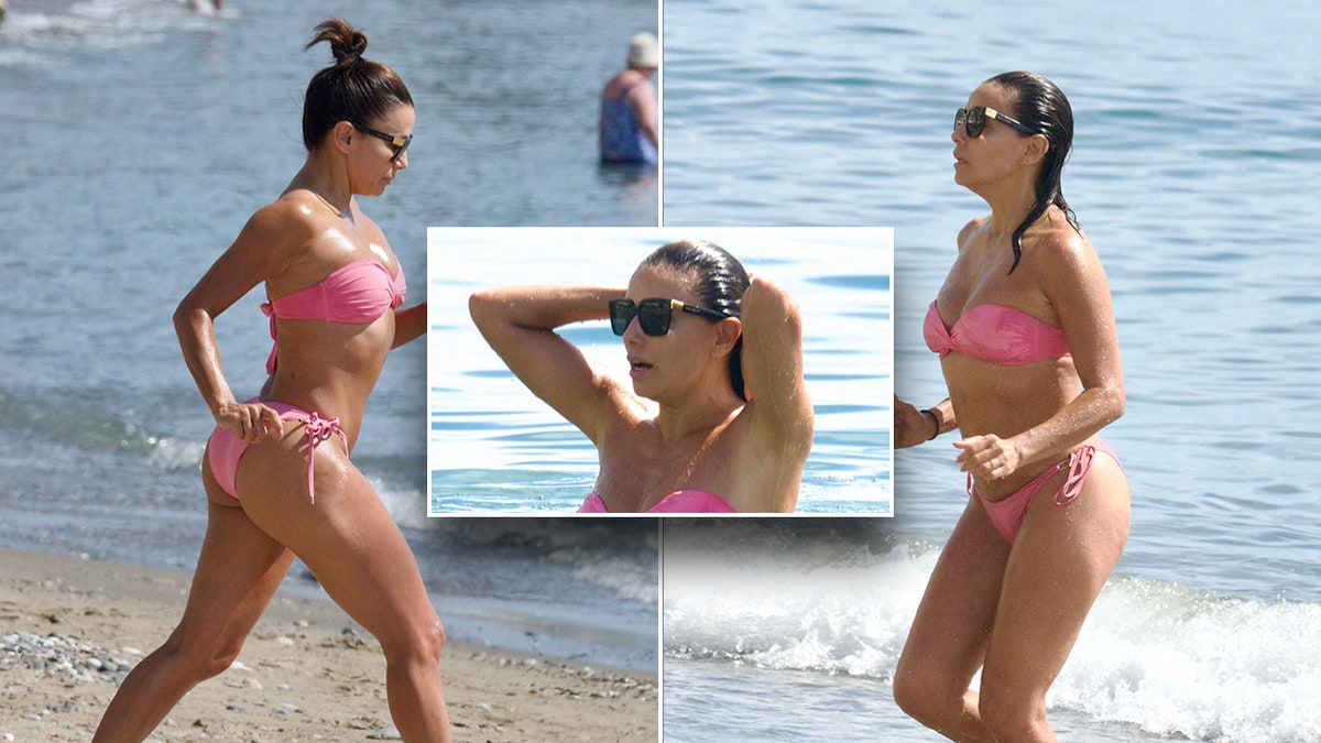 Desperate Housewives star Eva Longoria hits the beach in Spain