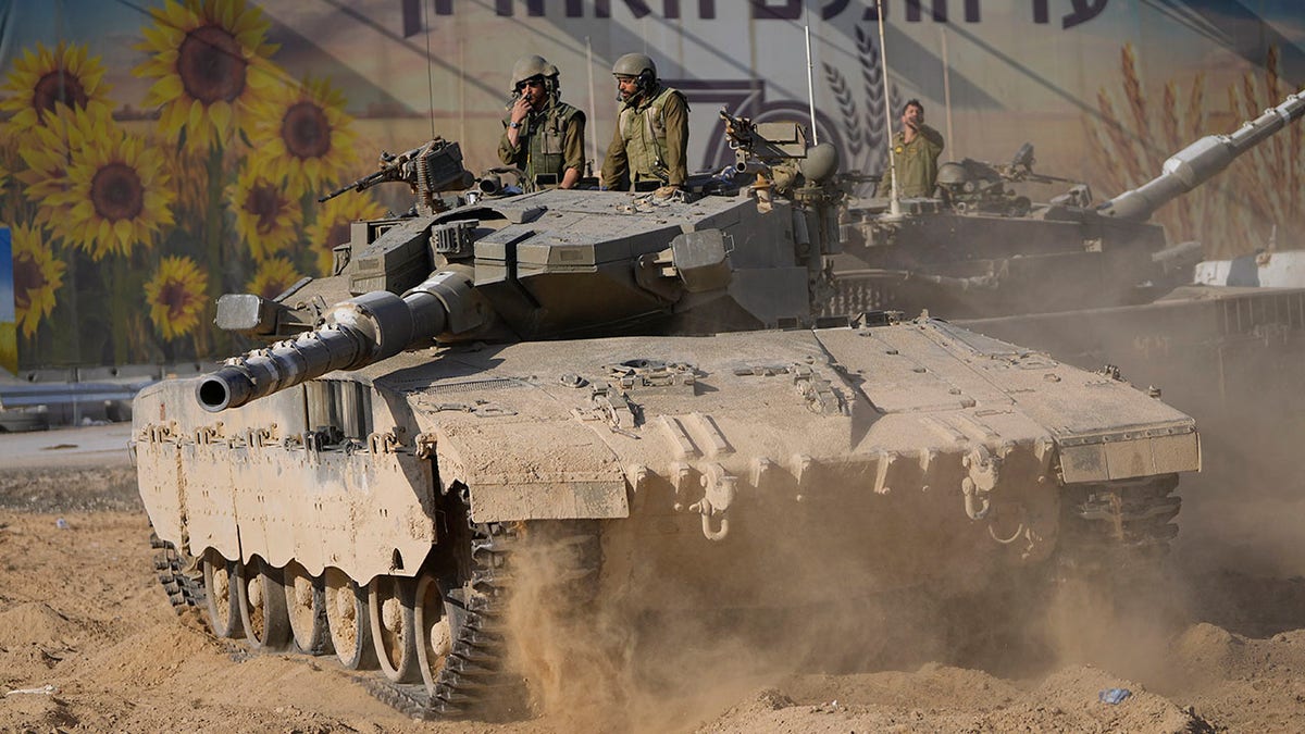 Israeli soldiers in tank