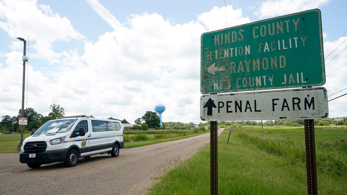 Raymond, MS, jail sign