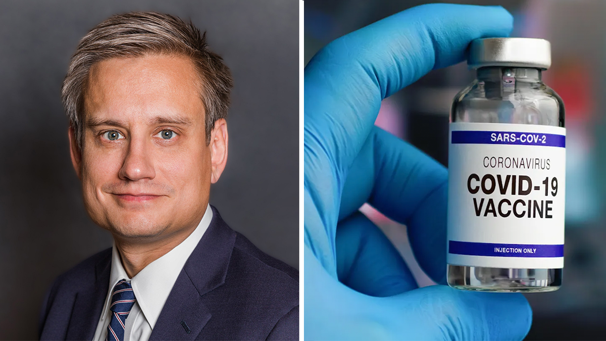 LJC attorney Jacob Hueber and stock image of vaccinet