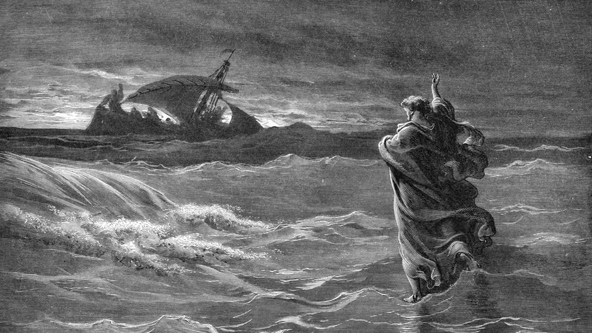 Jesus walking on water
