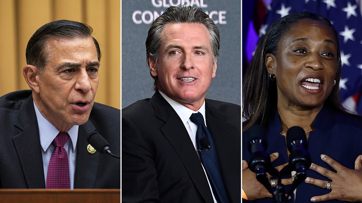 Separate photo of Issa, Newsom and Butler