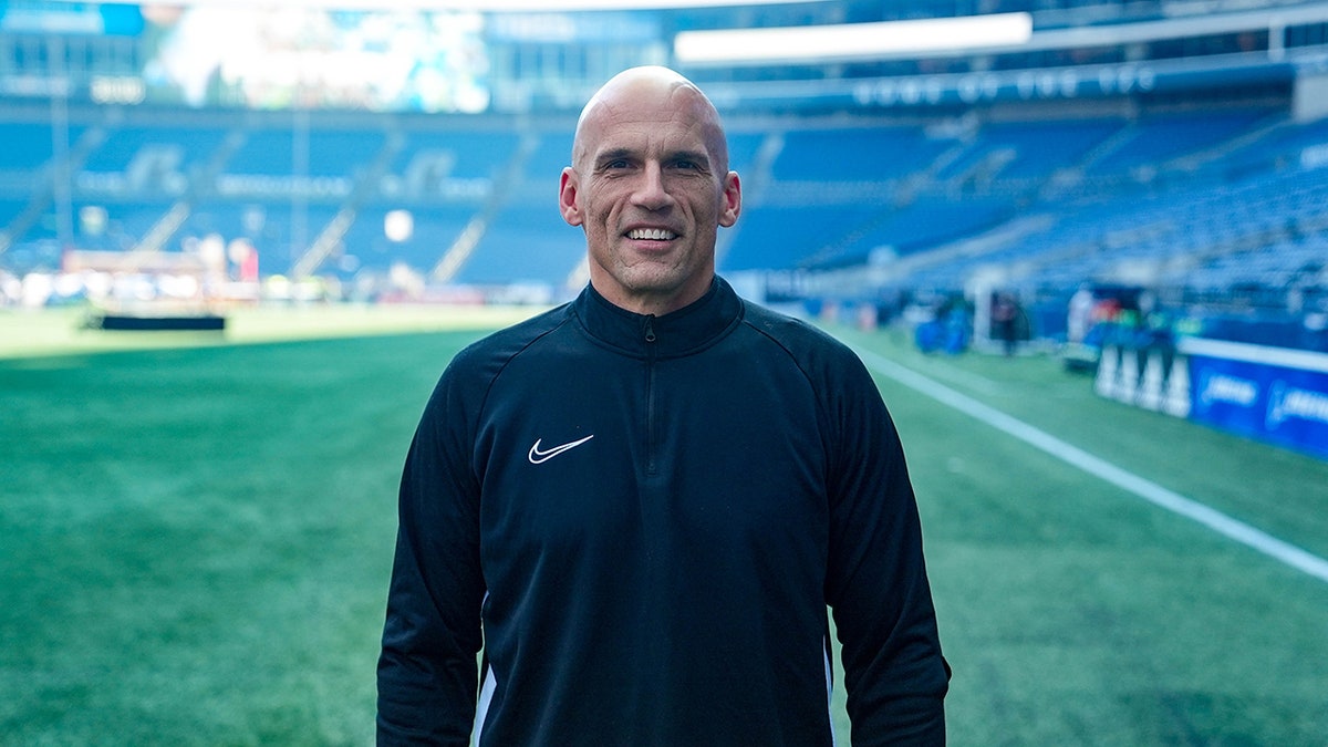 Jesse Bradley on a soccer field