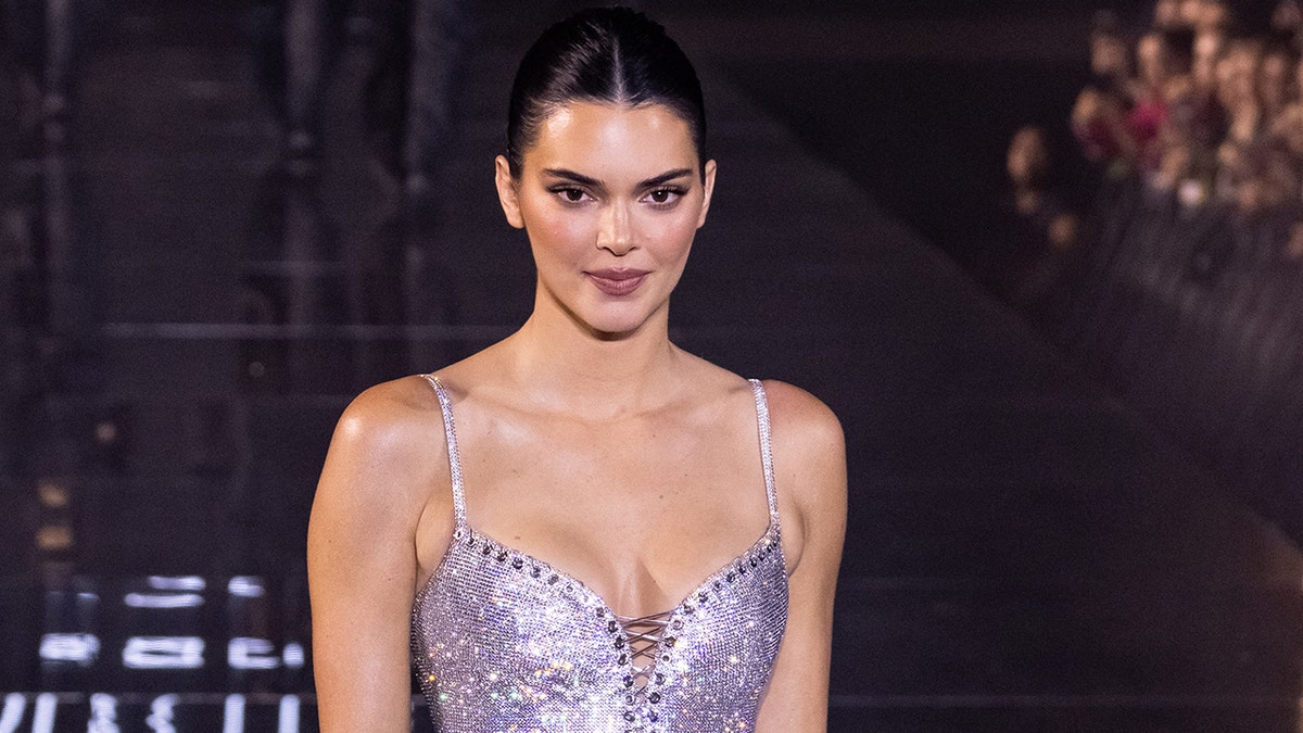 Kendall Jenner walking the runway at Paris Fashion Week