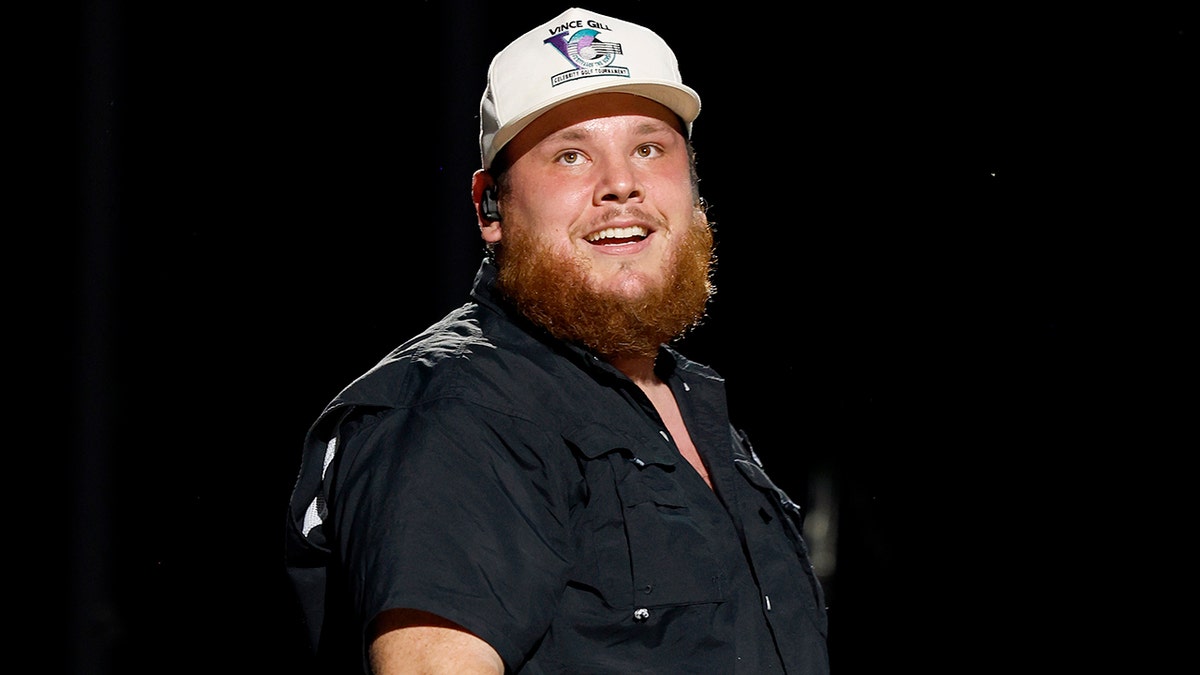 Luke Combs on stage at CMA Fest