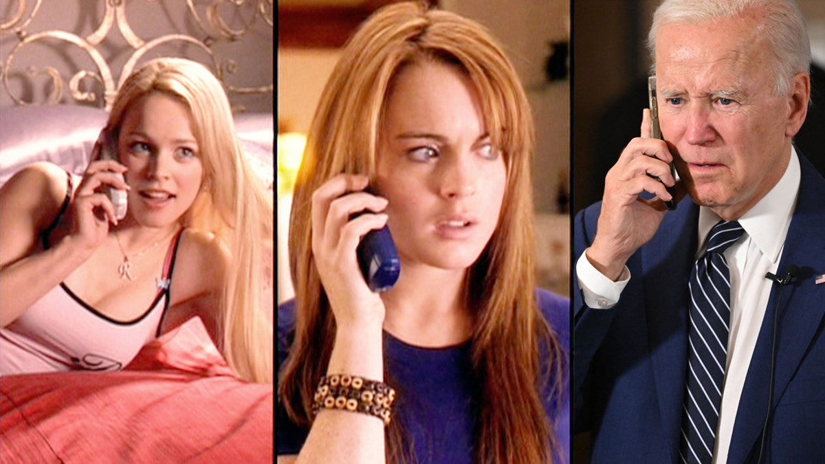 Rachel McAdams, Lindsay Lohan, Joe Biden on the phone