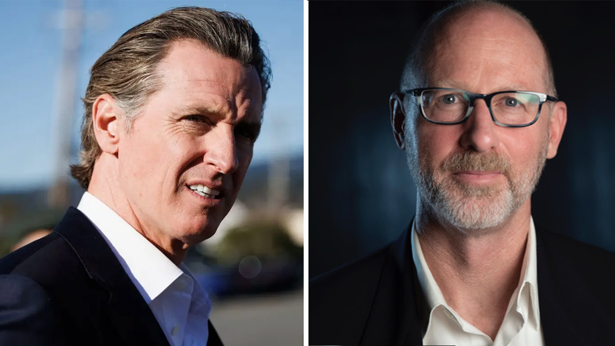 photo collage of Gavin Newsom and California doctor