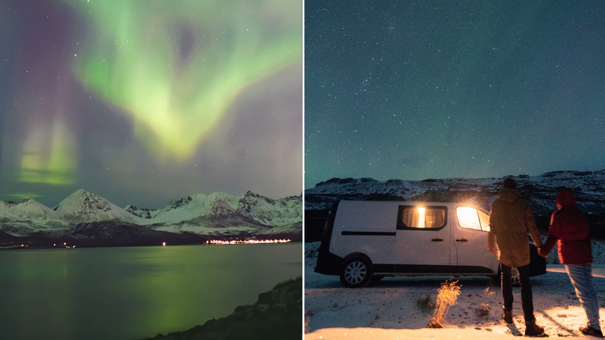 northern lights//aurora borealis split