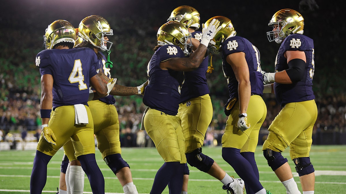 Notre Dame touchdown'dan sonra