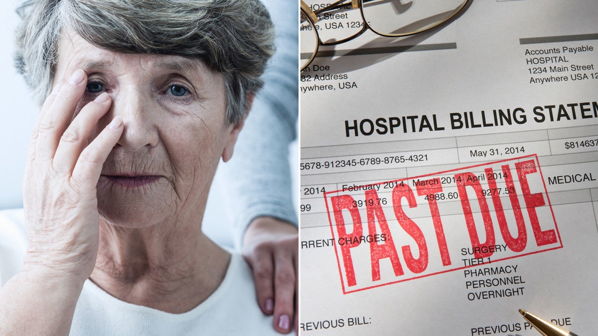 Older woman - hospital invoice