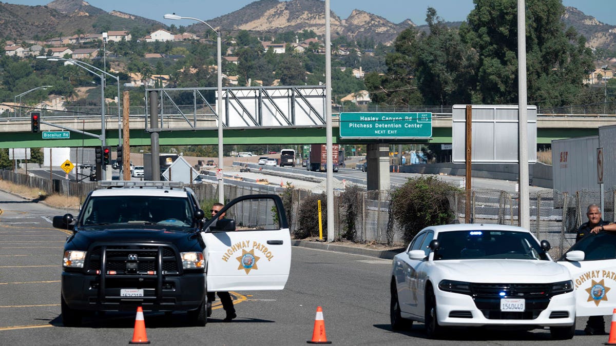 calfiornia authorities block road