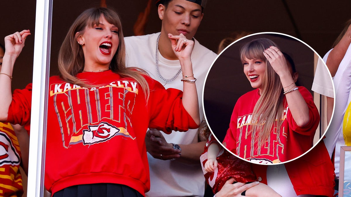 Taylor Swift esulta per Travis Kelce alla partita dei Chiefs