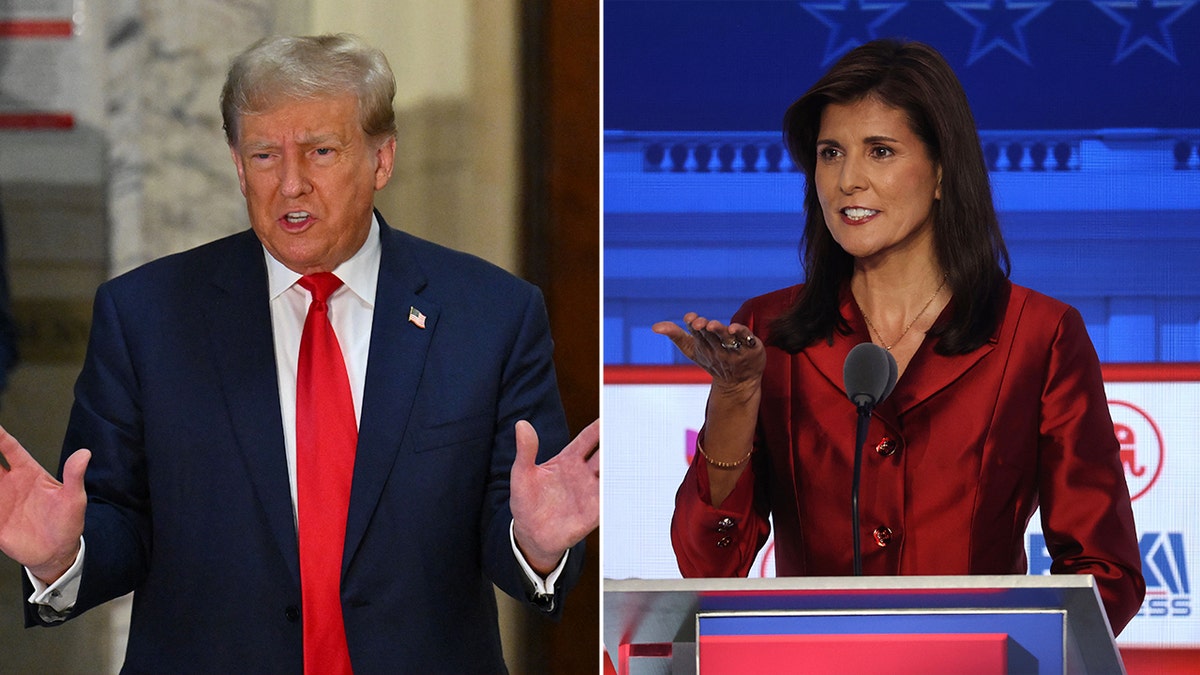 Trump and Haley split image