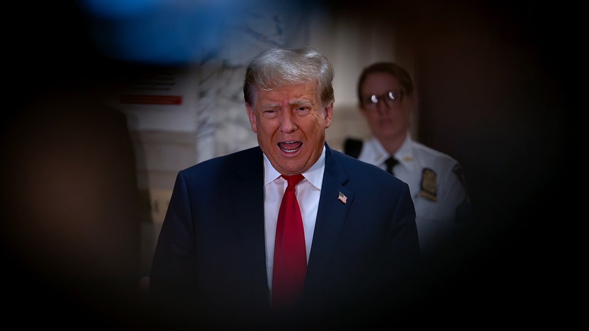 Former U.S. President Donald Trump appears for his civil fraud trial at New York State Supreme Court on October 04, 2023 in New York City. Former President Trump may be forced to sell off his properties after Justice Arthur Engoron canceled his business certificates and ruled that he committed fraud for years while building his real estate empire after being sued by Attorney General Letitia James, who is seeking $250 million in damages. The trial will determine how much he and his companies will be penalized for the fraud. (Photo by David Dee Delgado/Getty Images)