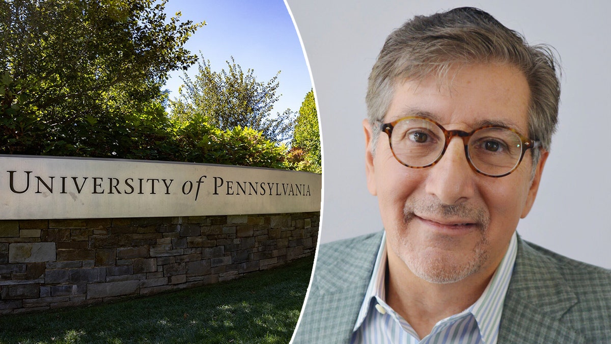 upenn campus entrance on left and vahan gureghian headshot on right