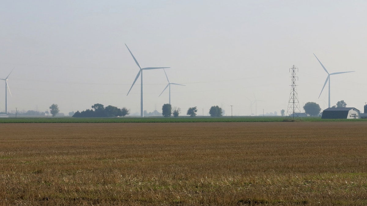 A wind farm is pictured outside Traverse City, Michigan.